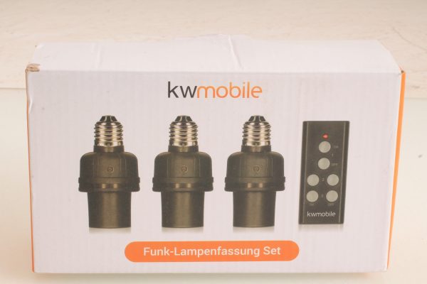 kwmobile 3x Funk Lampenfassung E27-30m Reichweite mit Fernbedienung – E27  Fassung Funkschalter Set für LED Glühbirne Energiesparlampe – Schwarz –  Eurozahler